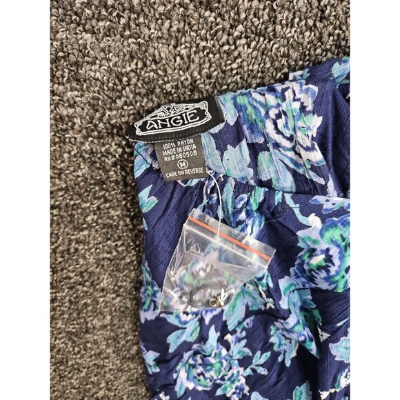 ANGIE  Tops Tunic Women' Medium Blue Floral Open Shoulder NWOT - Picture 5 of 5
